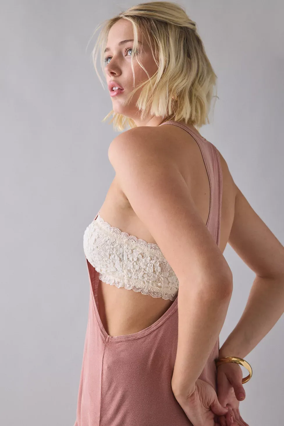 Out From Under Veronica Lace Pinch-Front Bandeau Bralette - Ivory