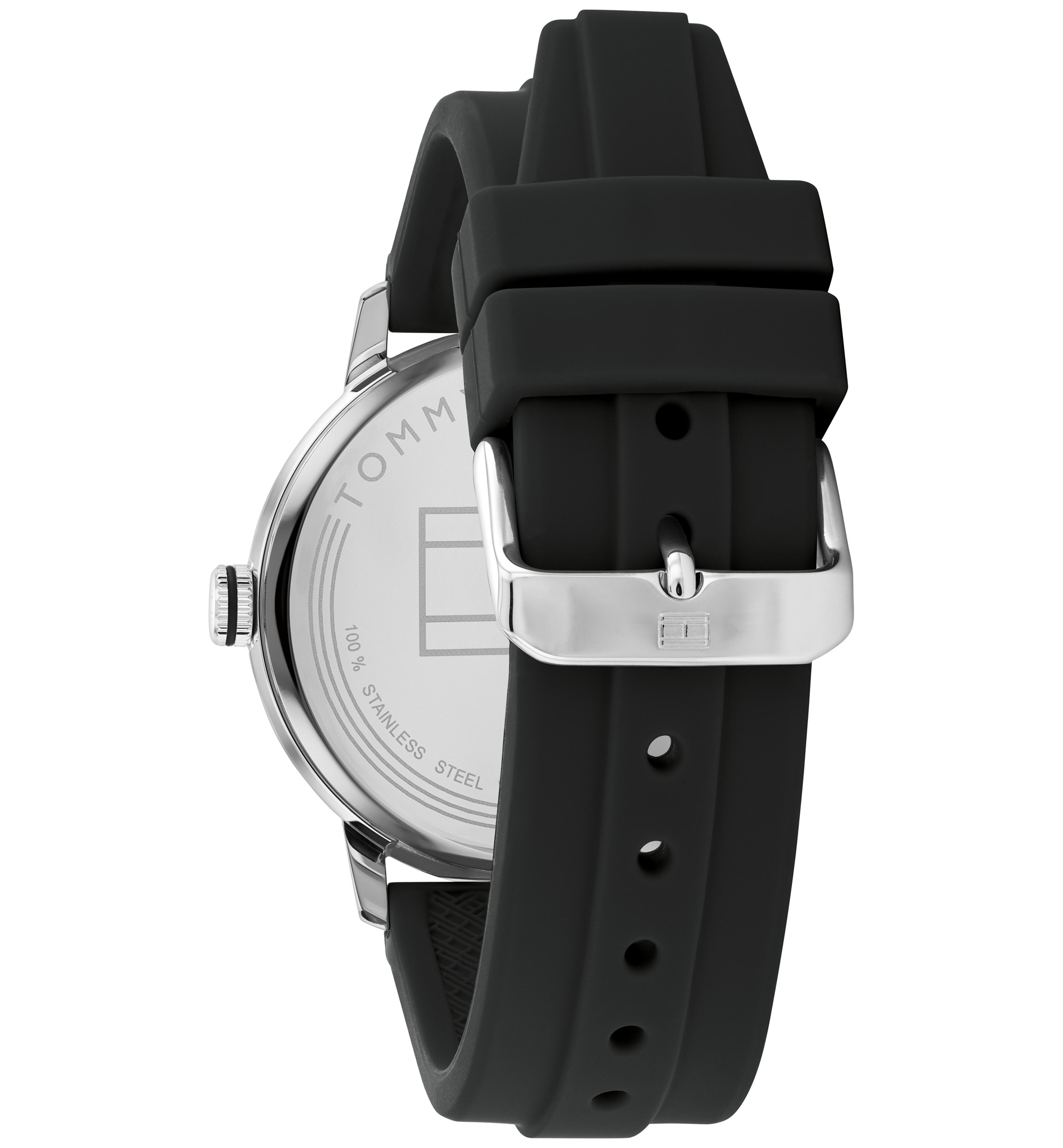 Tommy Hilfiger Men's Black Silicone Strap Watch 46mm, Created for Macy's - Black