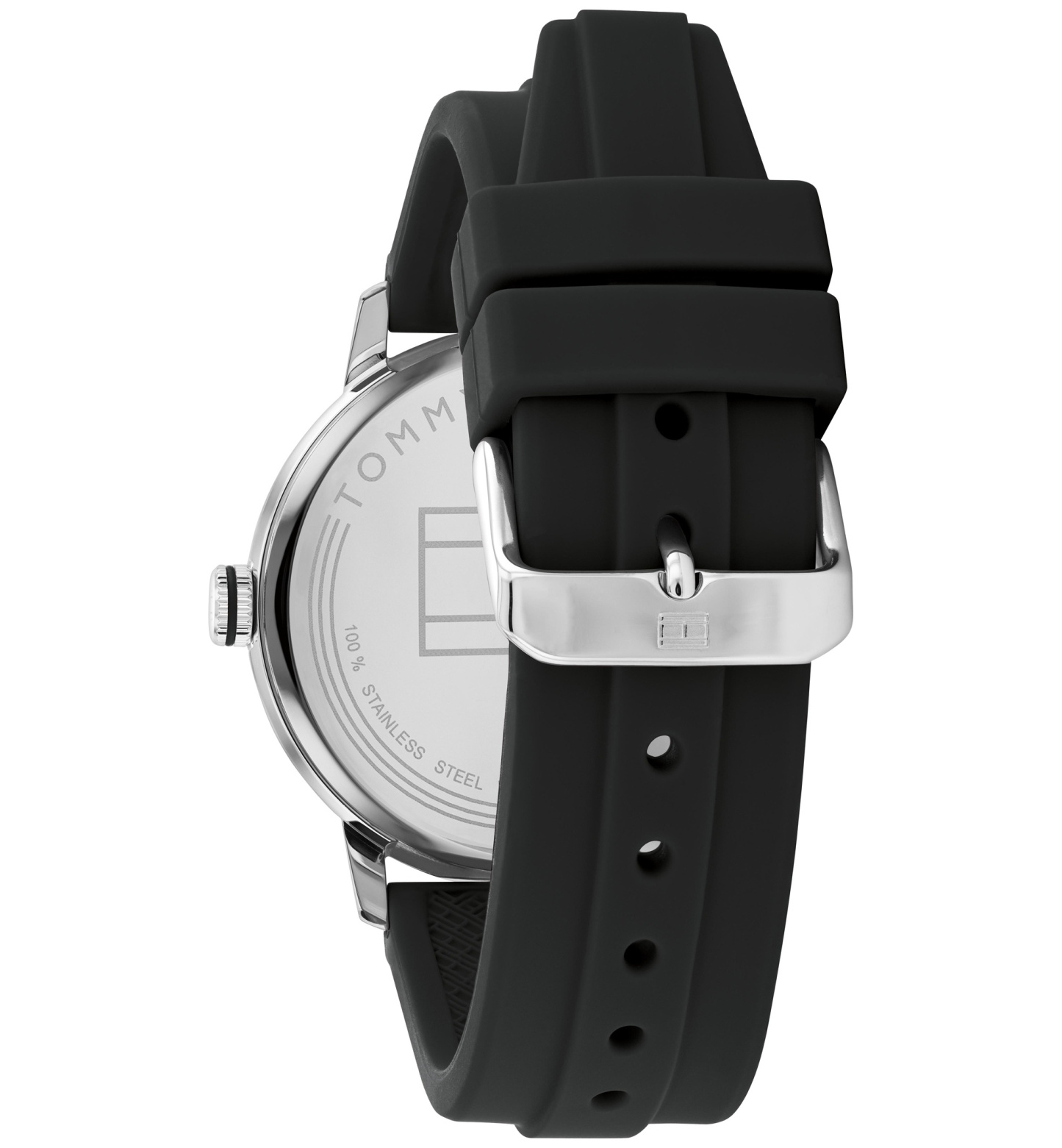 Tommy Hilfiger Men's Black Silicone Strap Watch 46mm, Created for Macy's - Black