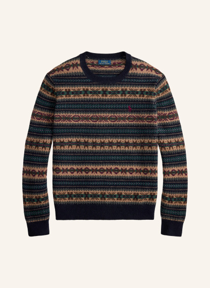 POLO RALPH LAUREN Pullover – DUNKELBLAU / HELLBRAUN / GRÜN