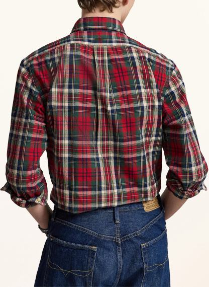 POLO RALPH LAUREN Hemd Custom Fit – ROT / DUNKELGRÜN / DUNKELBLAU