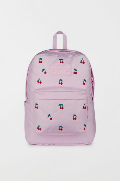 JanSport SuperBreak® Plus Backpack - Pink Ice Cherry Embroidery