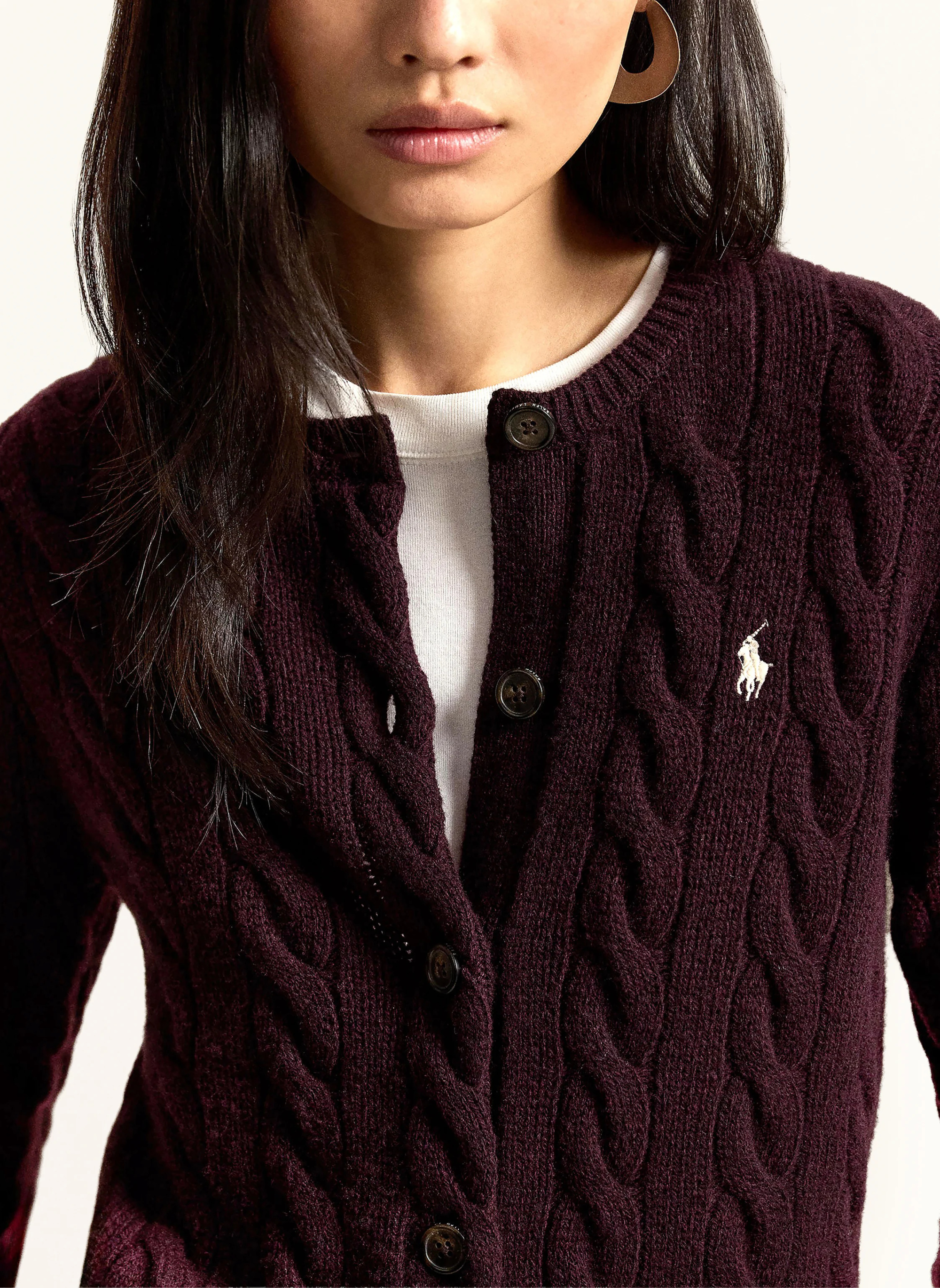 POLO RALPH LAUREN Strickjacke – DUNKELROT