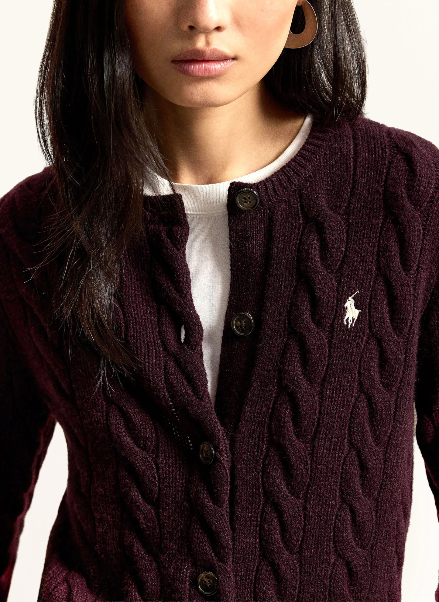 POLO RALPH LAUREN Strickjacke – DUNKELROT