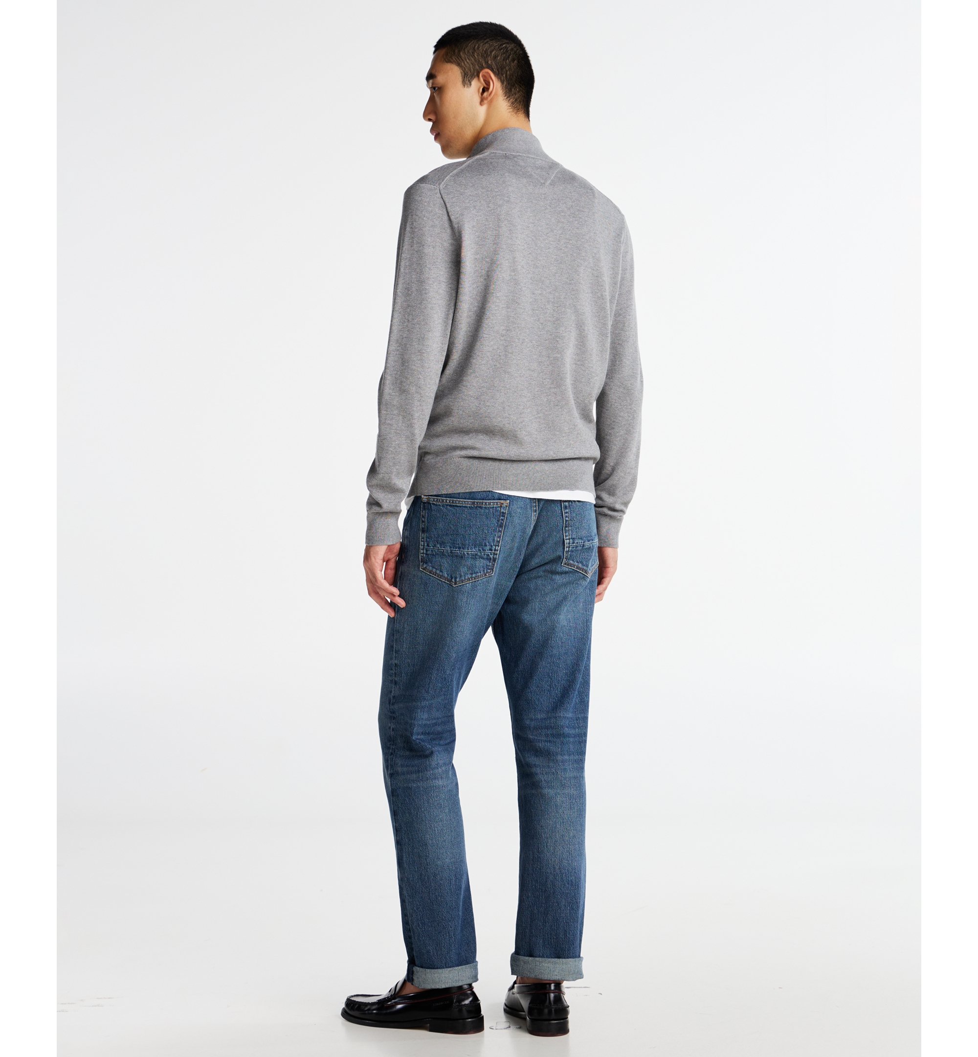 Tommy Hilfiger Men's Essential Cotton Quarter-Zip Sweater - Medium Gray Heather