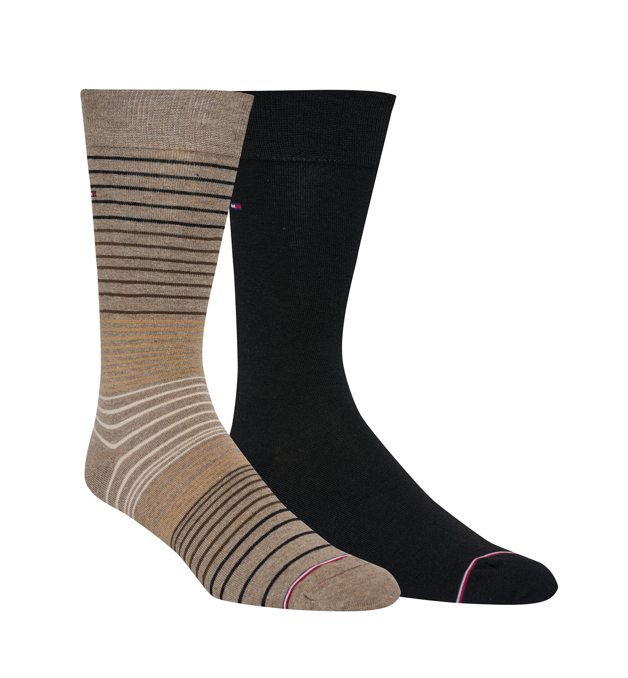 Tommy Hilfiger Men's Dress Crew Socks, 2-Pack - Brown/Black
