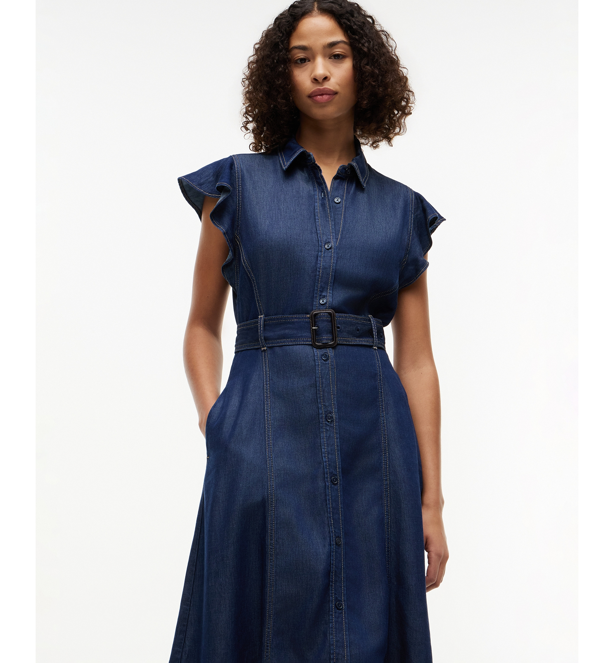 Tommy Hilfiger Women's Collar Short-Sleeve Midi Dress - Leny