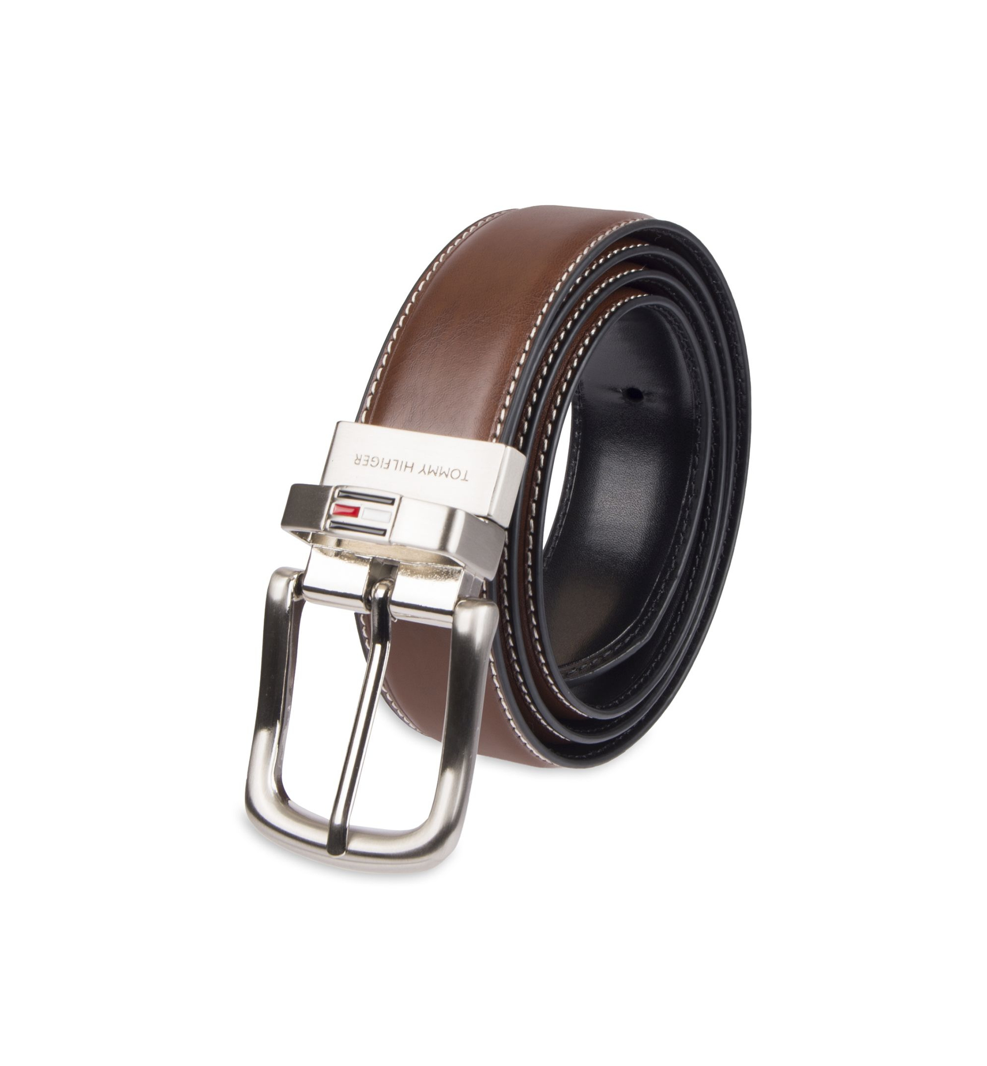 32MM Tommy Hilfiger Leather Reversible Dress Men's Belt - Brown/Black