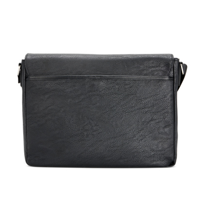 Tommy Hilfiger Men's Pebble Faux-Leather Leo Messenger Bag - Black
