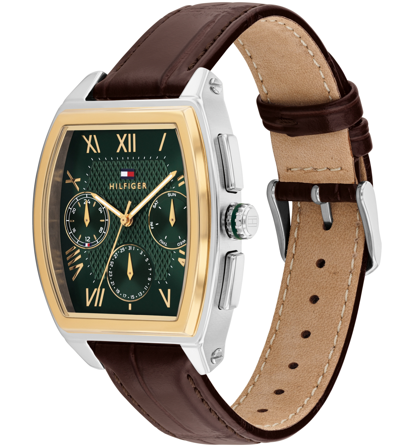 Tommy Hilfiger Men's Multifunction Dark Brown Leather Bracelet Watch, 36mm - Dark Brown