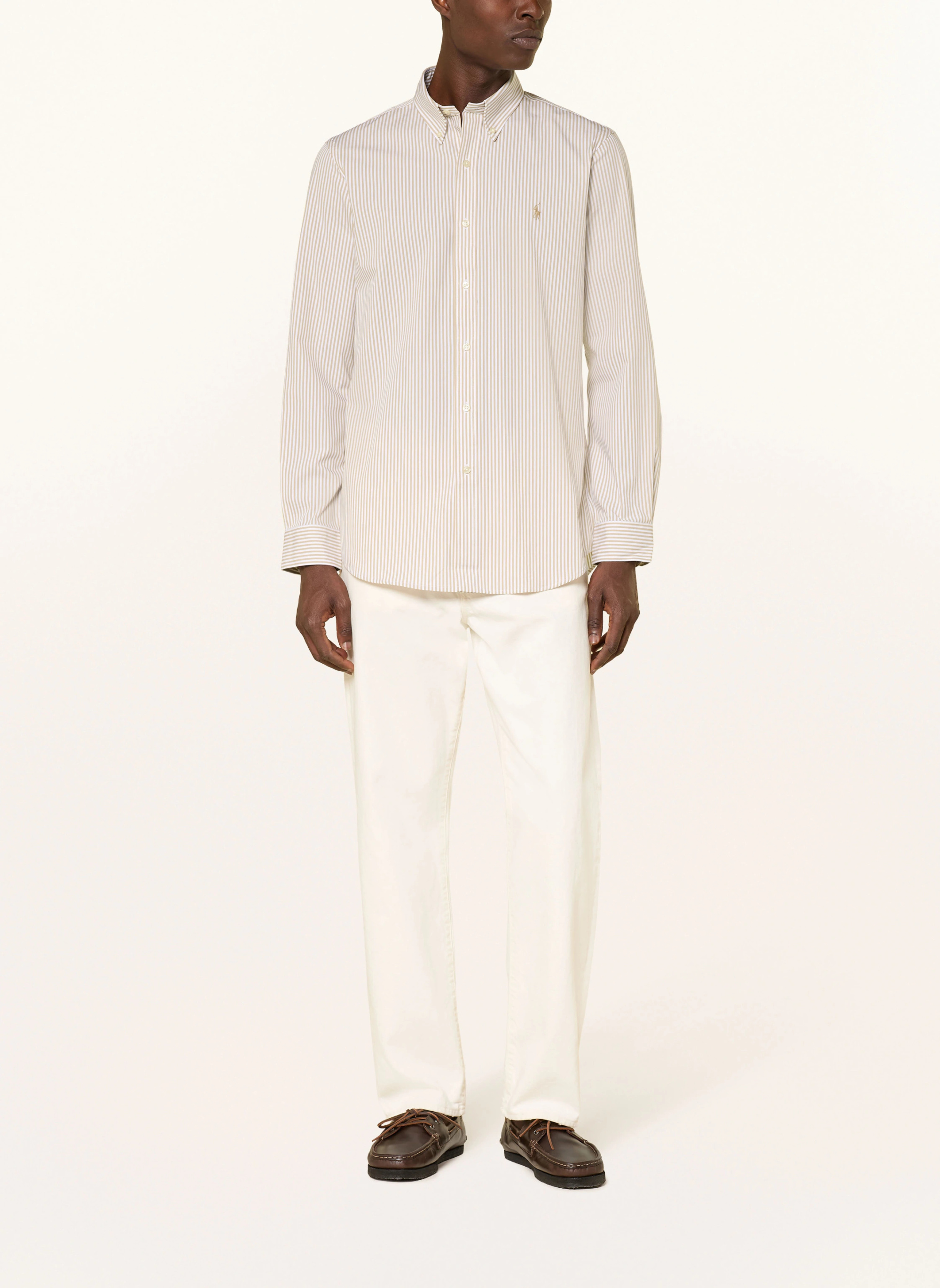 POLO RALPH LAUREN Hemd Custom Fit – BEIGE / WEISS (1)