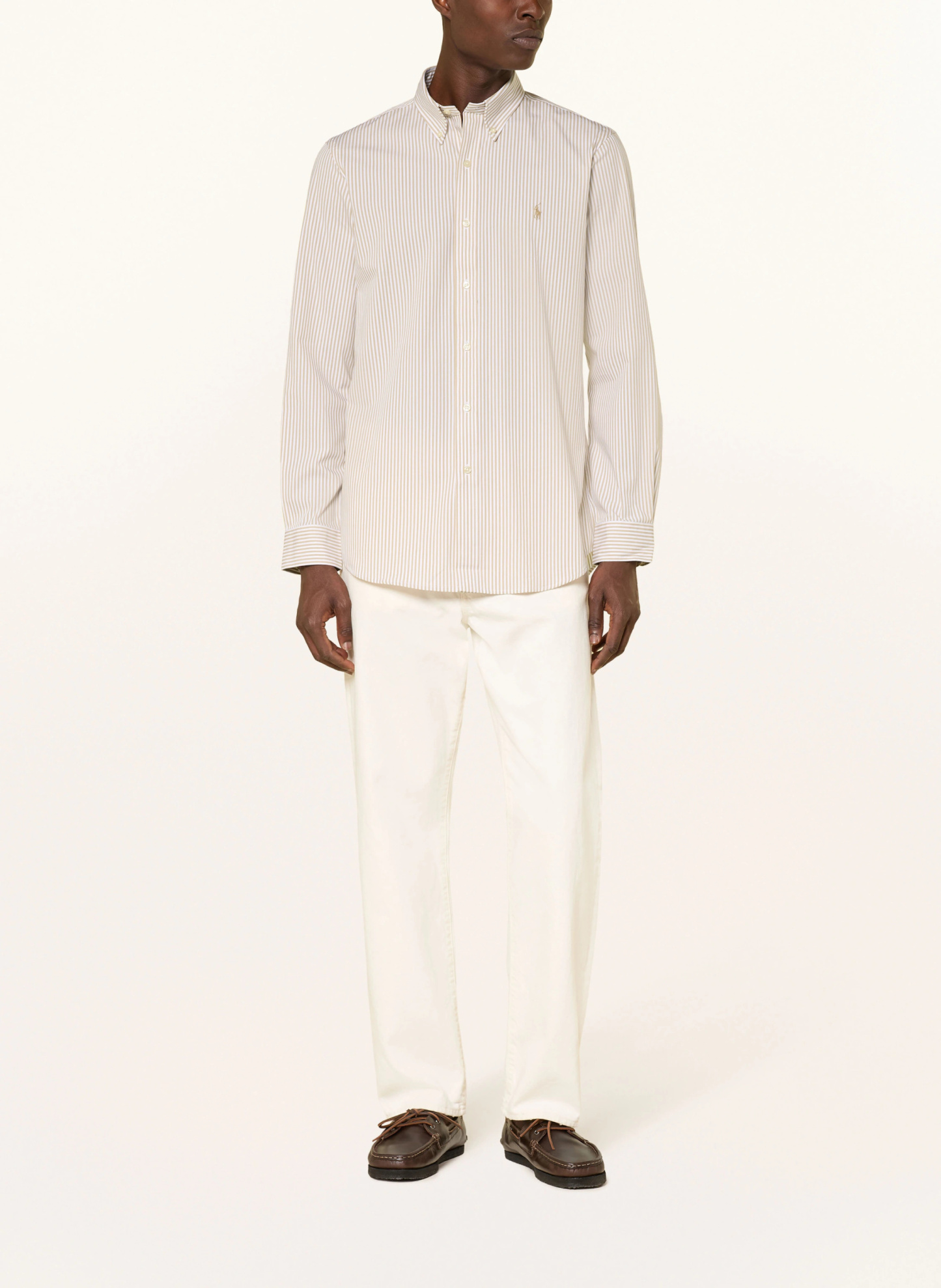 POLO RALPH LAUREN Hemd Custom Fit – BEIGE / WEISS (1)