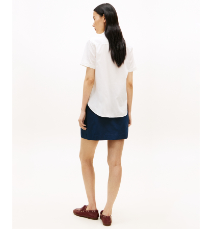 Tommy Hilfiger Women's Classic Poplin Short-Sleeve Shirt - Ecru
