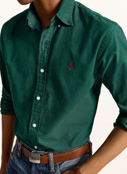 POLO RALPH LAUREN Oxfordhemd Custom Fit – DUNKELGRÜN