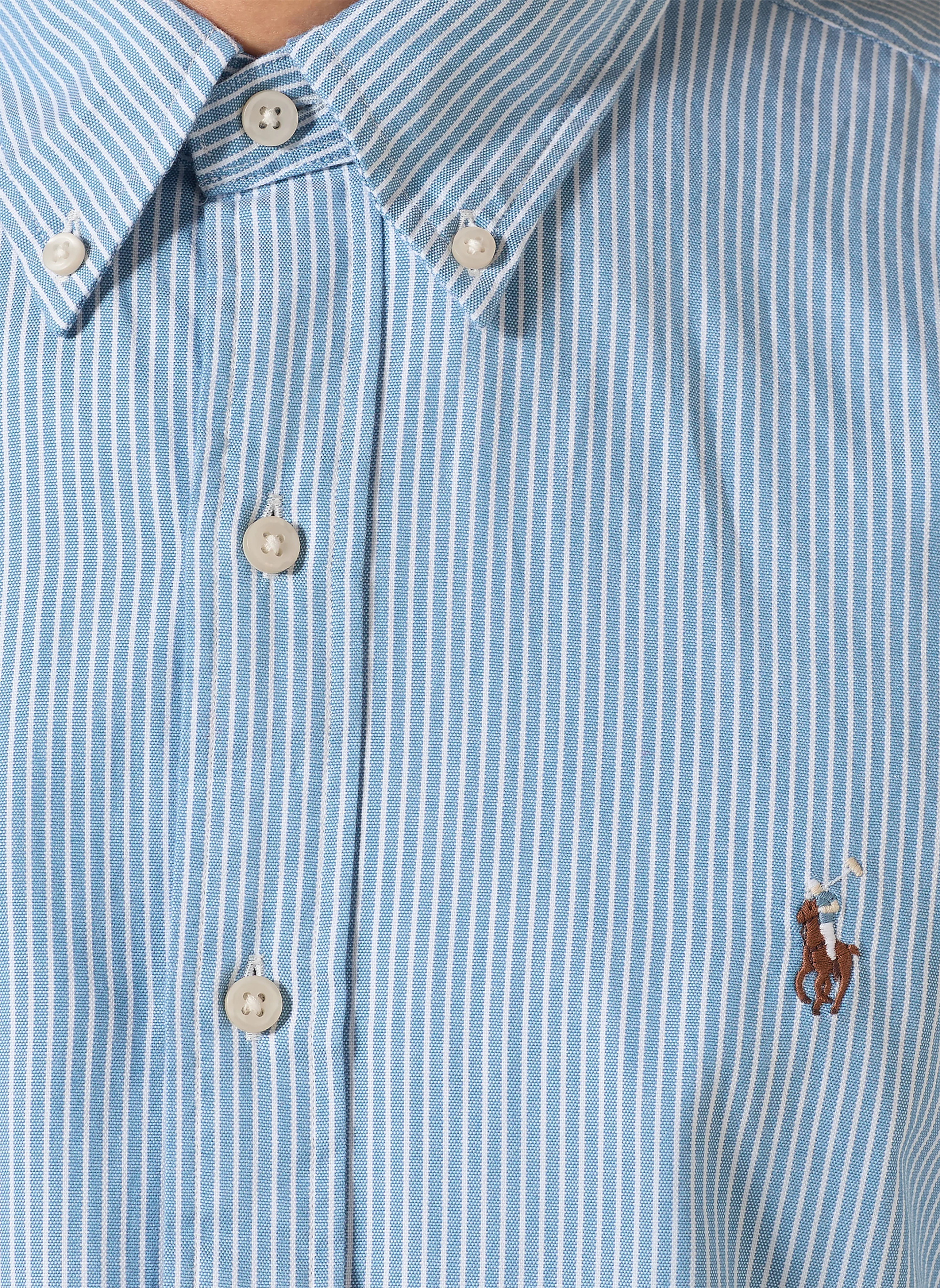 POLO RALPH LAUREN Oxfordhemd Custom Fit – BLAU / WEISS
