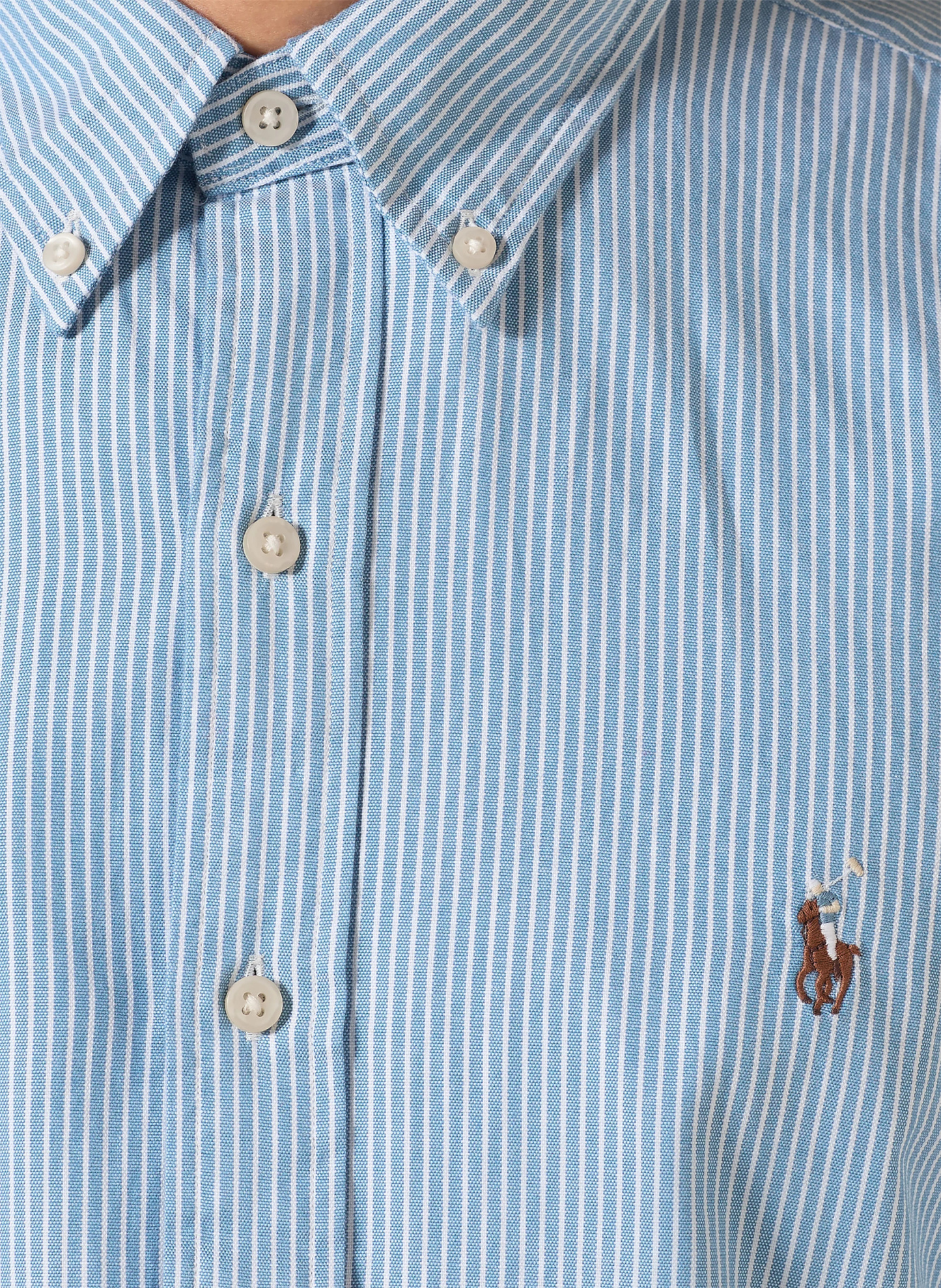 POLO RALPH LAUREN Oxfordhemd Custom Fit – BLAU / WEISS