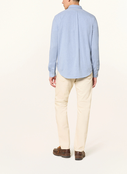 POLO RALPH LAUREN Piqué-Hemd Custom Fit – HELLBLAU / DUNKELBLAU