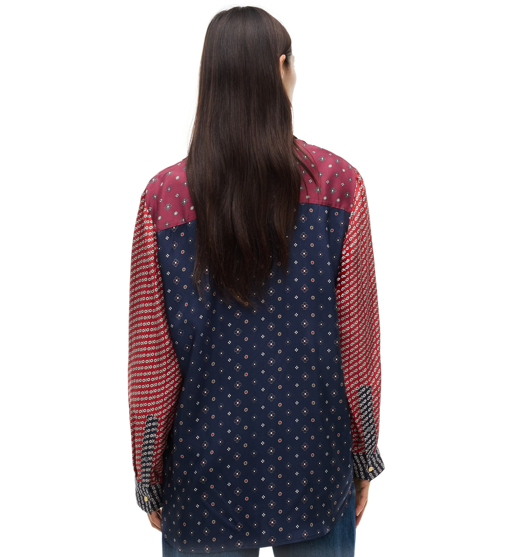 Tommy Hilfiger Women's American Icons Patchwork Long-Sleeve Shirt, Macy's Exclusive - Patchwork Print