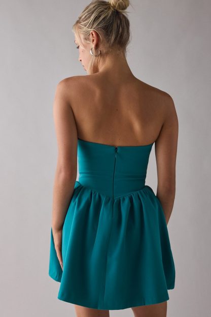 Kimchi Blue Sugar Plum Strapless Corset Mini Dress - Turquoise