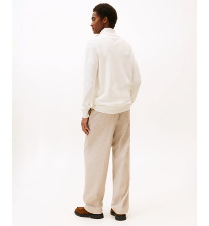 Tommy Hilfiger Men's Essential Cotton Quarter-Zip Sweater - Ivory Petal