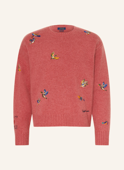 POLO RALPH LAUREN Pullover mit Alpaka – HELLROT