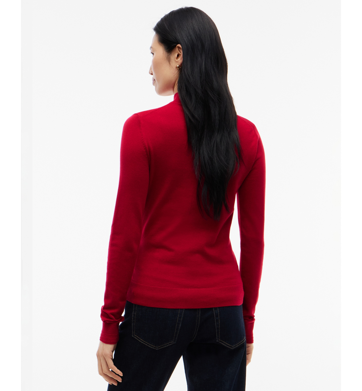 Tommy Hilfiger Women's Mock Neck Long-Sleeve Slim-Fit Sweater - Raspberry Juice