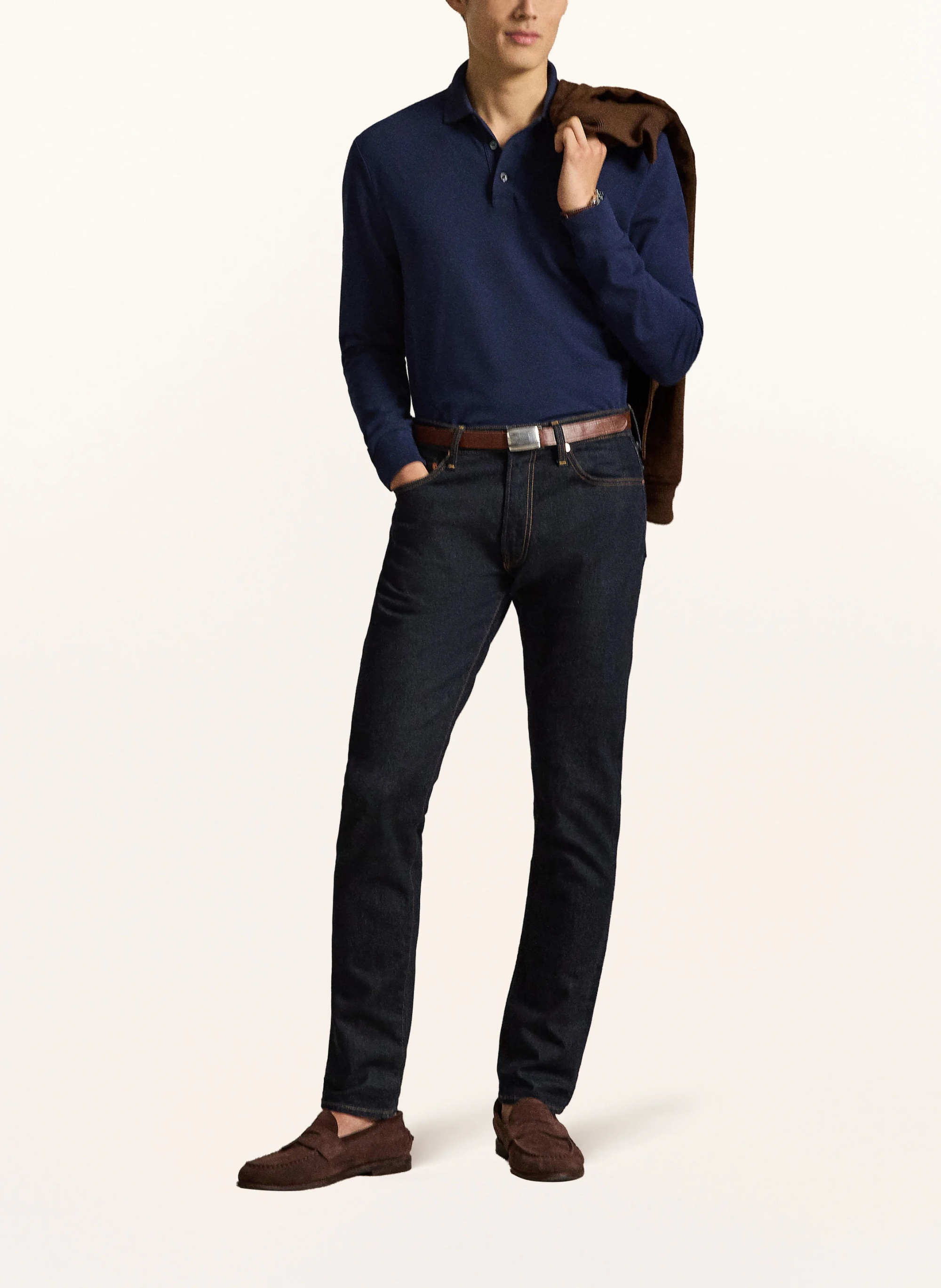 POLO RALPH LAUREN Strick-Poloshirt – DUNKELBLAU