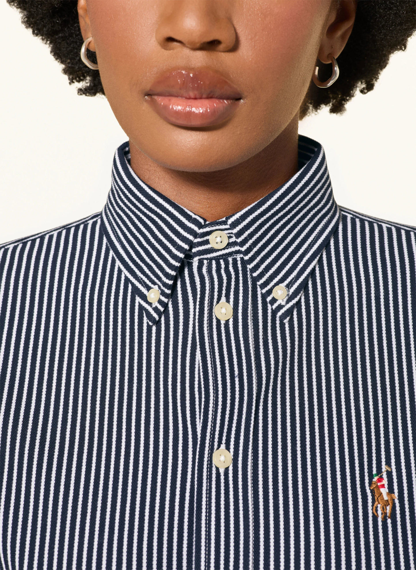 POLO RALPH LAUREN Hemdbluse aus Piqué – DUNKELBLAU / WEISS