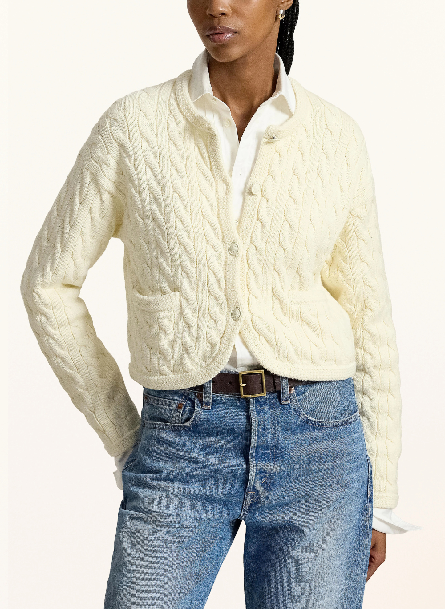 POLO RALPH LAUREN Strickjacke – CREME