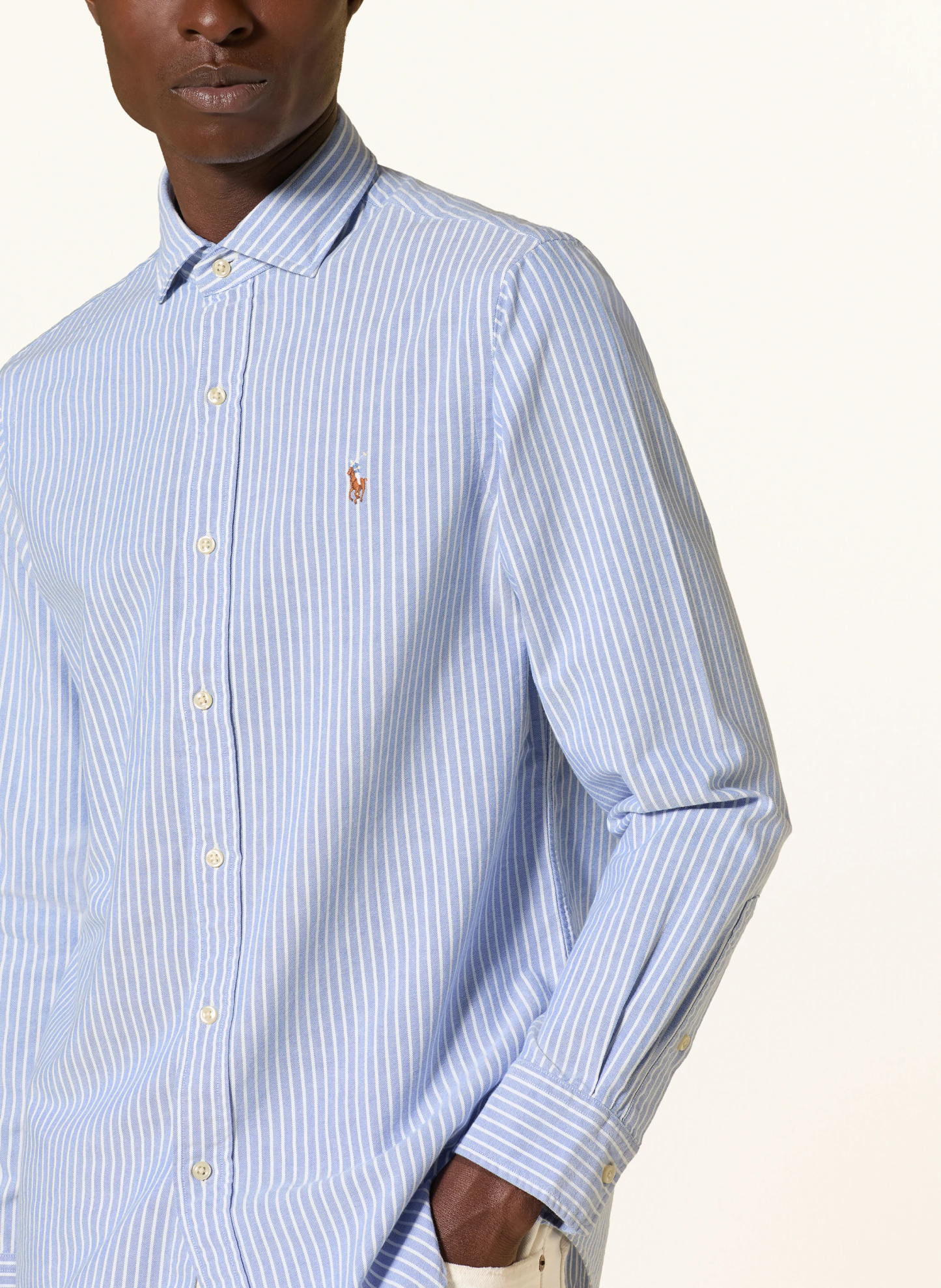 POLO RALPH LAUREN Oxfordhemd Custom Fit – HELLBLAU / WEISS
