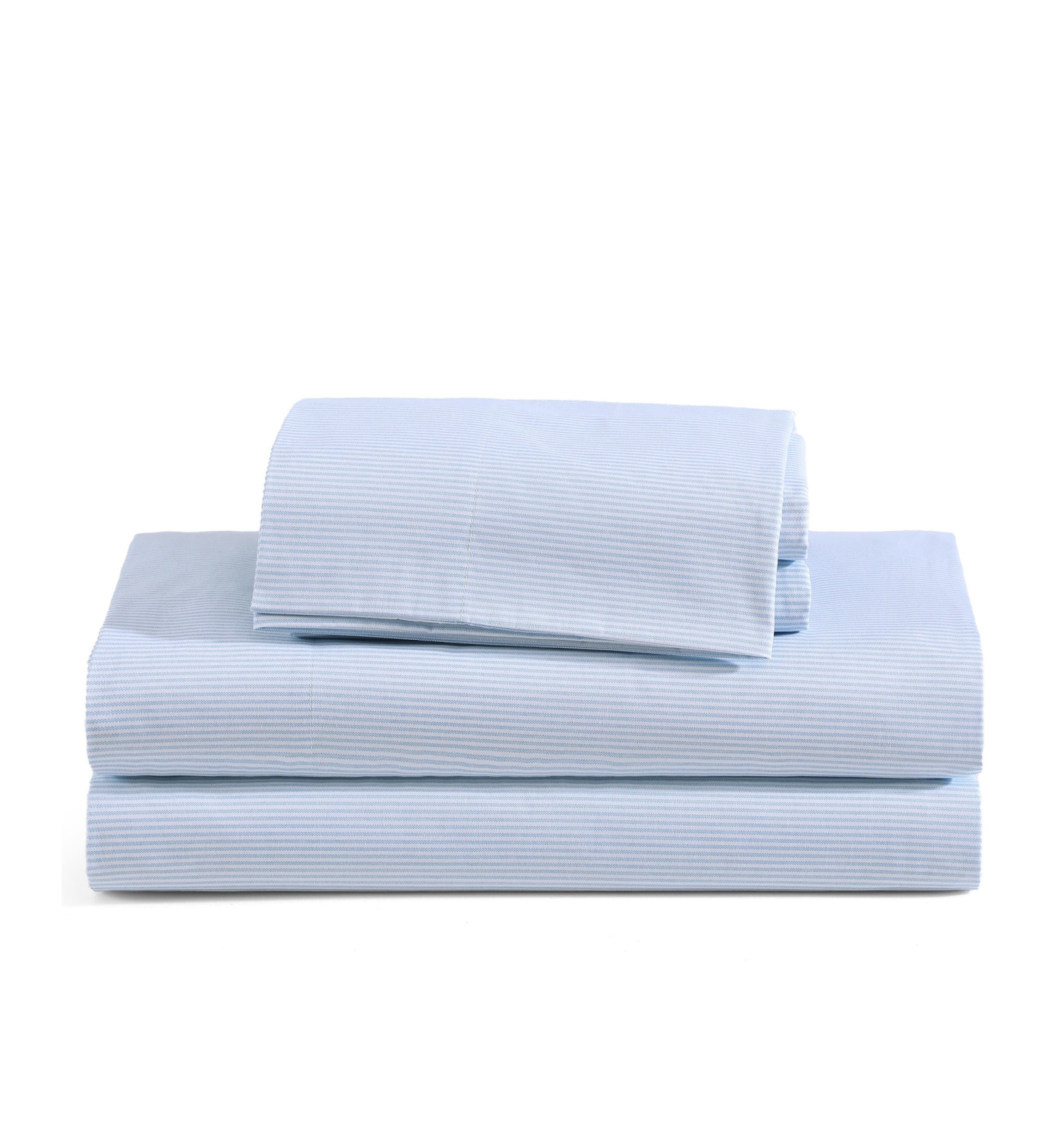 Tommy Hilfiger Printed 200-Thread Count Cotton Percale Sheet Set - Ithaca Stripe Light Blue