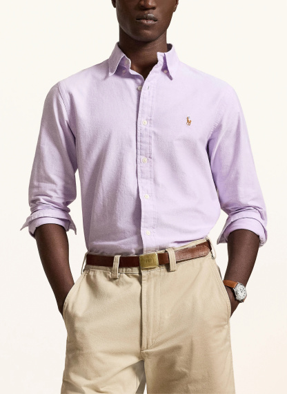POLO RALPH LAUREN Oxfordhemd Custom Fit – HELLLILA / CAMEL