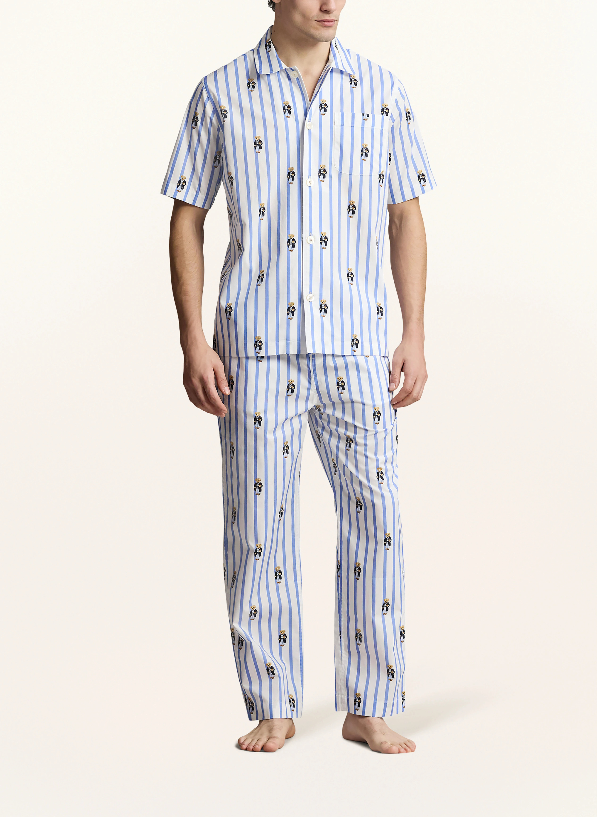 POLO RALPH LAUREN Schlafhose – WEISS / BLAU