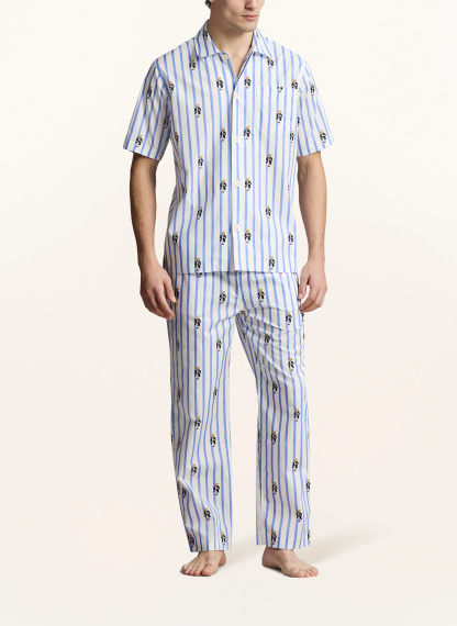 POLO RALPH LAUREN Schlafhose – WEISS / BLAU