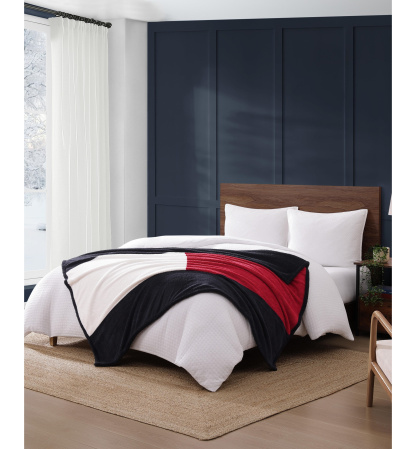 Tommy Hilfiger Iconic Flag Sherpa Throw, 70" x 50" - Multi
