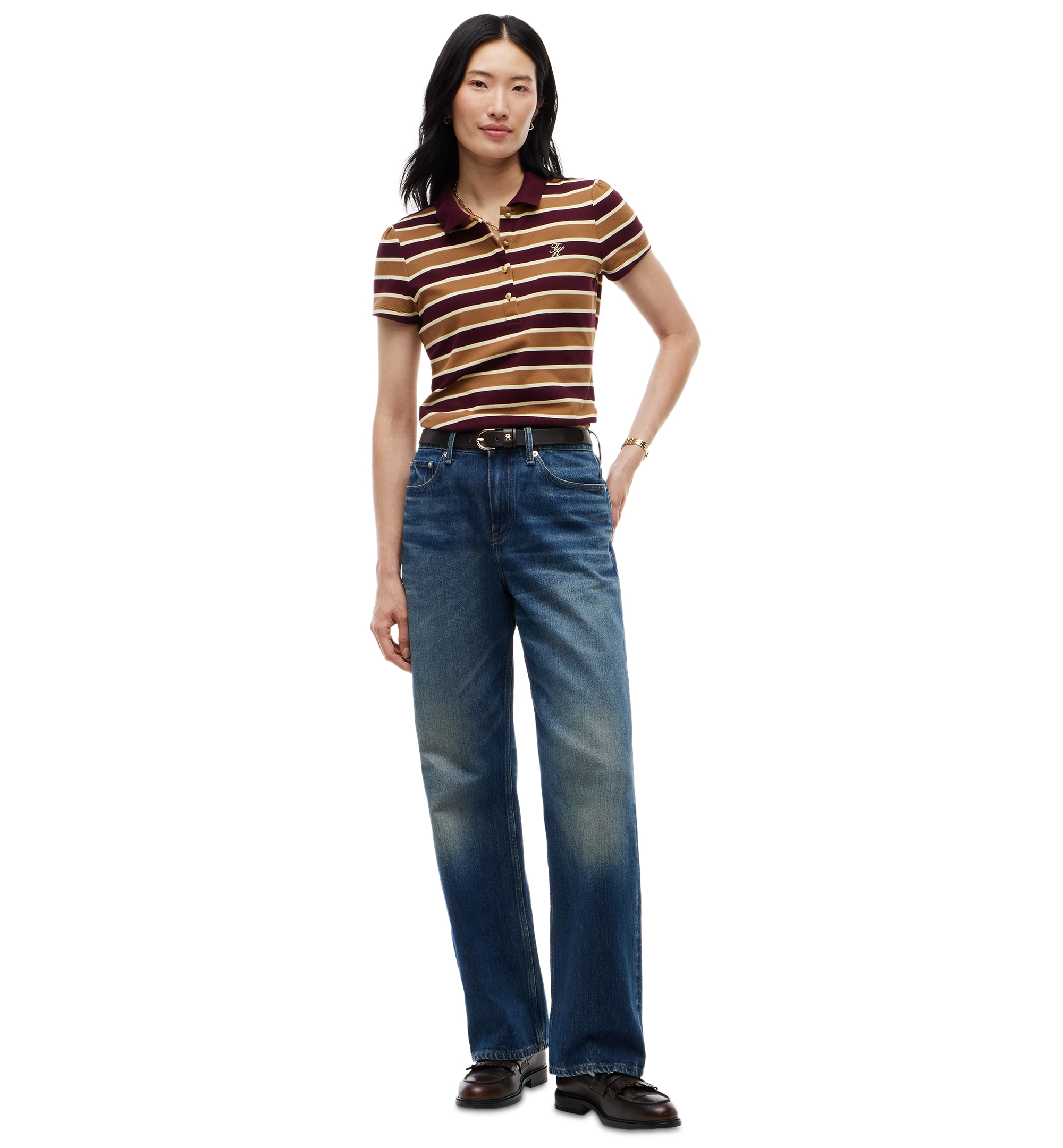 Tommy Hilfiger Women's Short-Sleeve Polo Shirt - Std Stp Dp