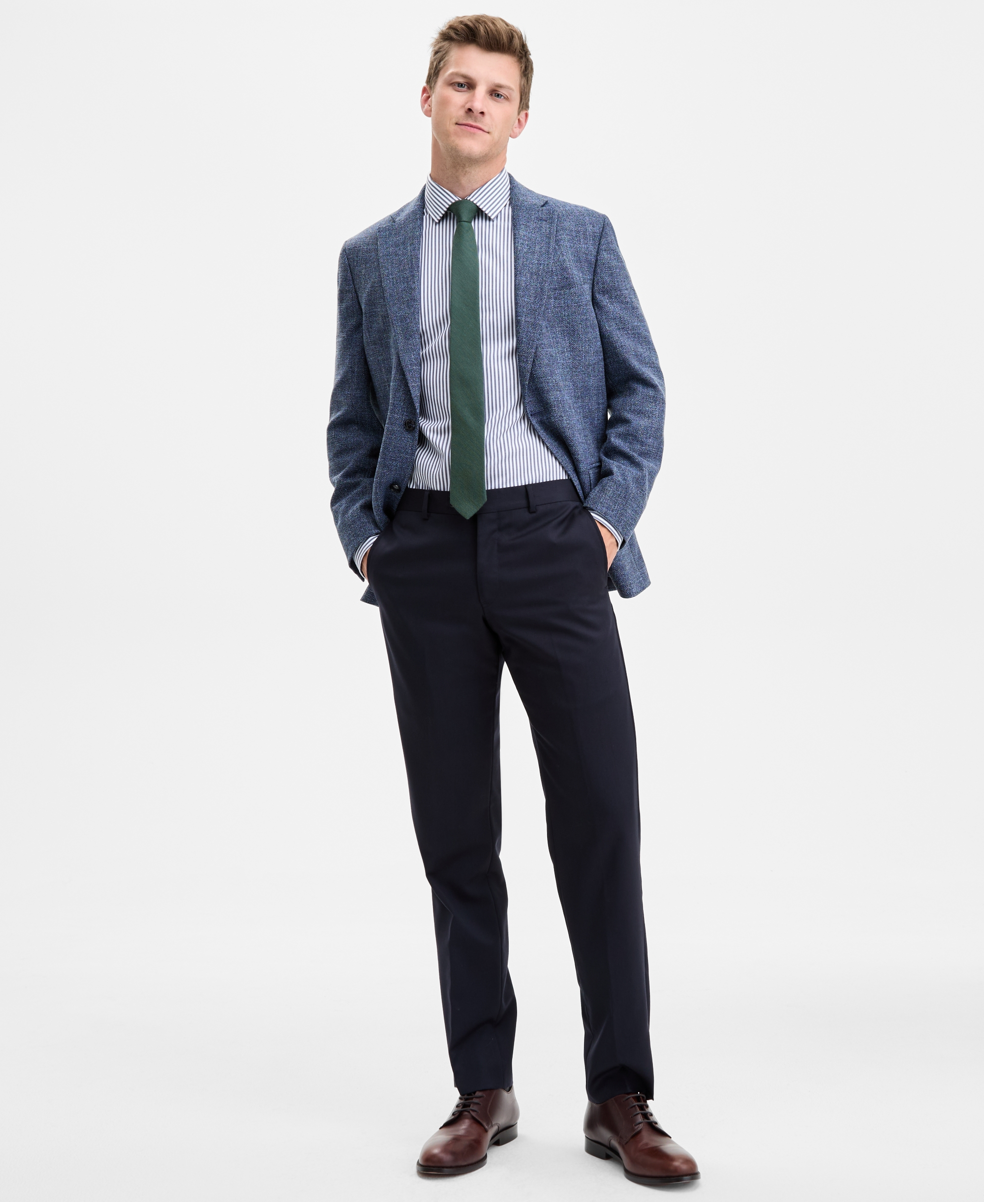 Tommy Hilfiger Men's Modern-Fit Textured Blue Sport Coat - BLUE