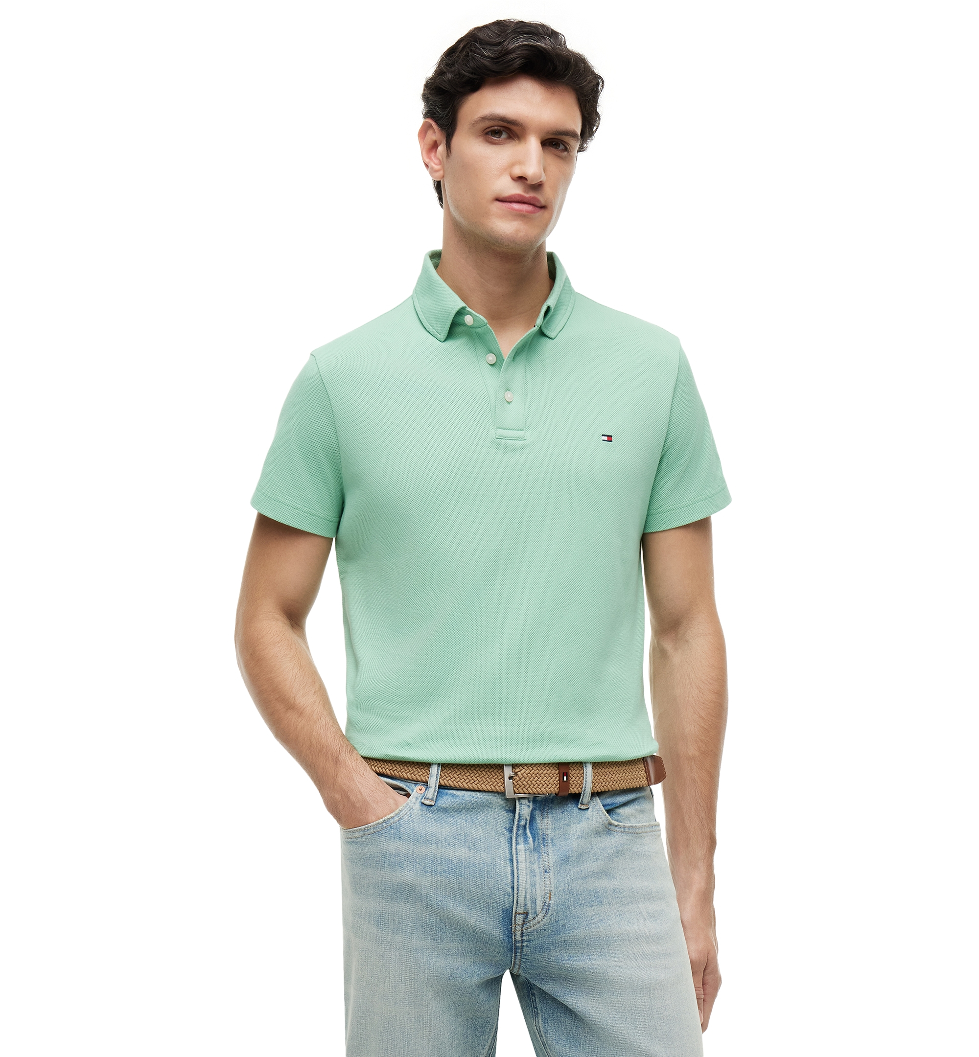 Tommy Hilfiger Men's Classic-Fit Texture Polo Shirt - Cut Grass