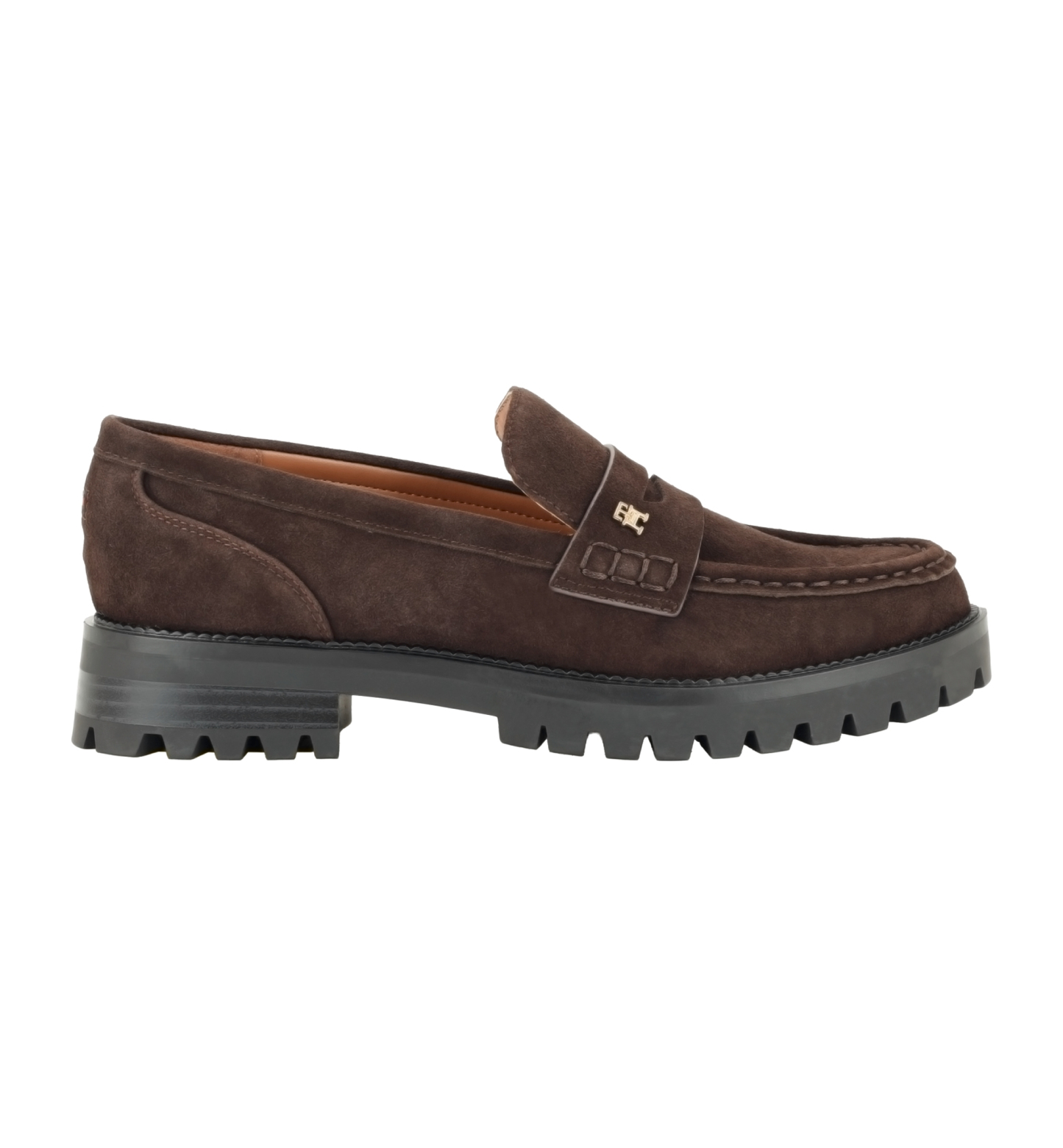 Tommy Hilfiger Women's Yesen Lug Sole Penny Loafers - Dark Brown Suede