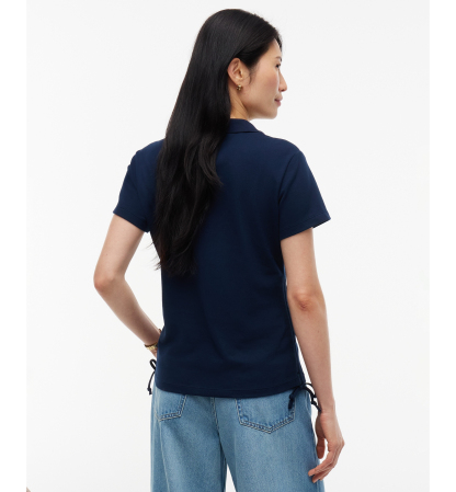 Tommy Hilfiger Women's Short-Sleeve Drawstring Polo Shirt - Dark Blue