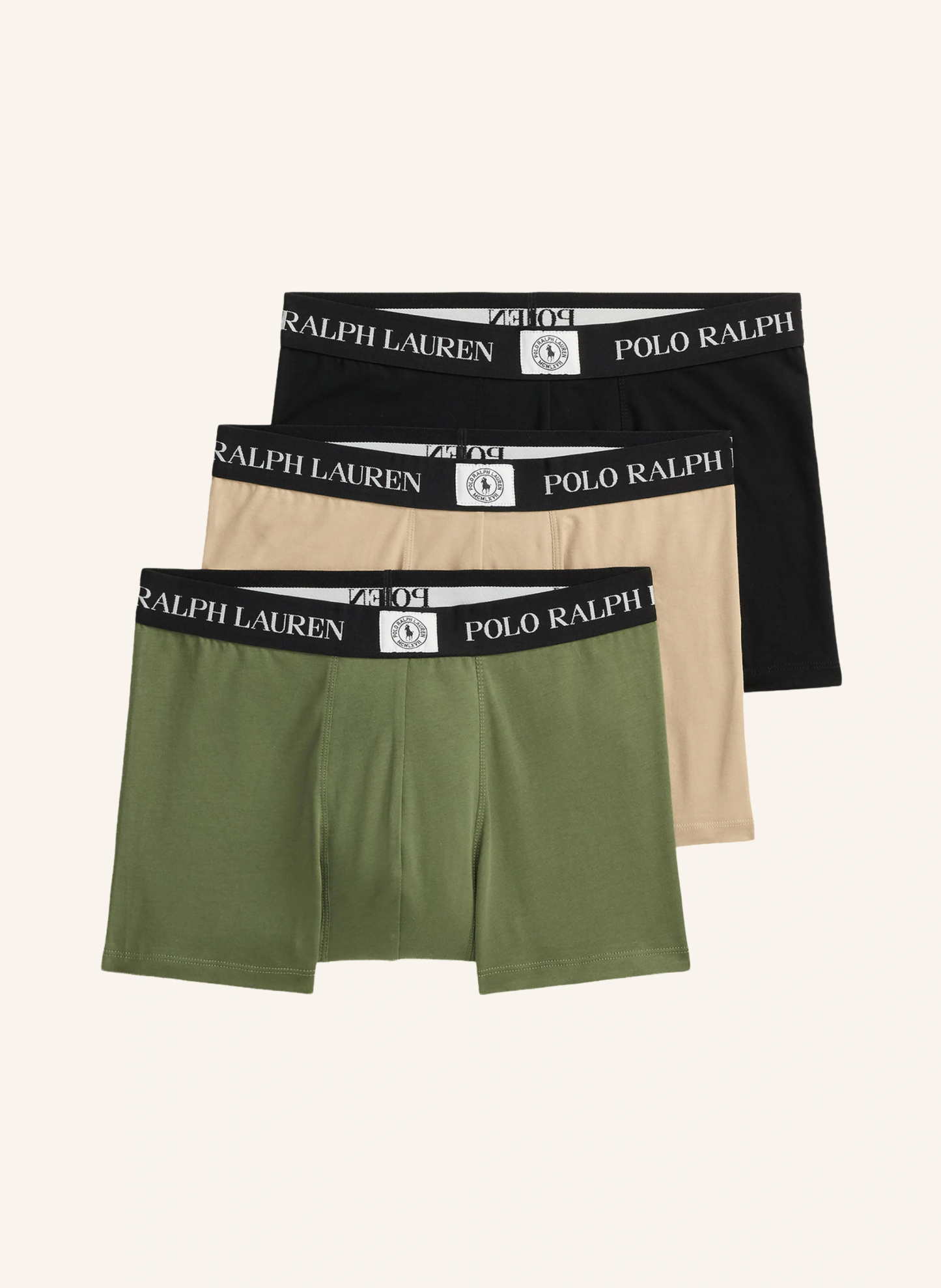 POLO RALPH LAUREN 3er-Pack Boxershorts – OLIV / BEIGE / SCHWARZ