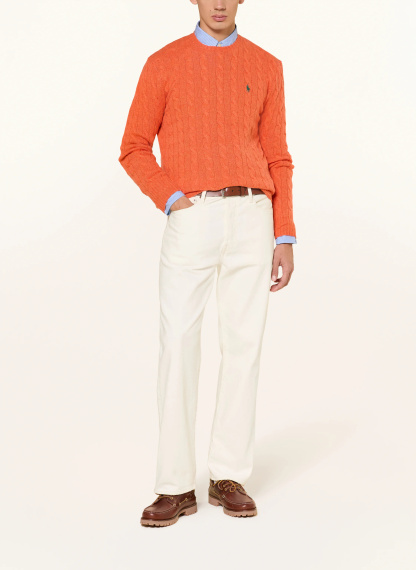 POLO RALPH LAUREN Pullover – ORANGE / DUNKELGRÜN