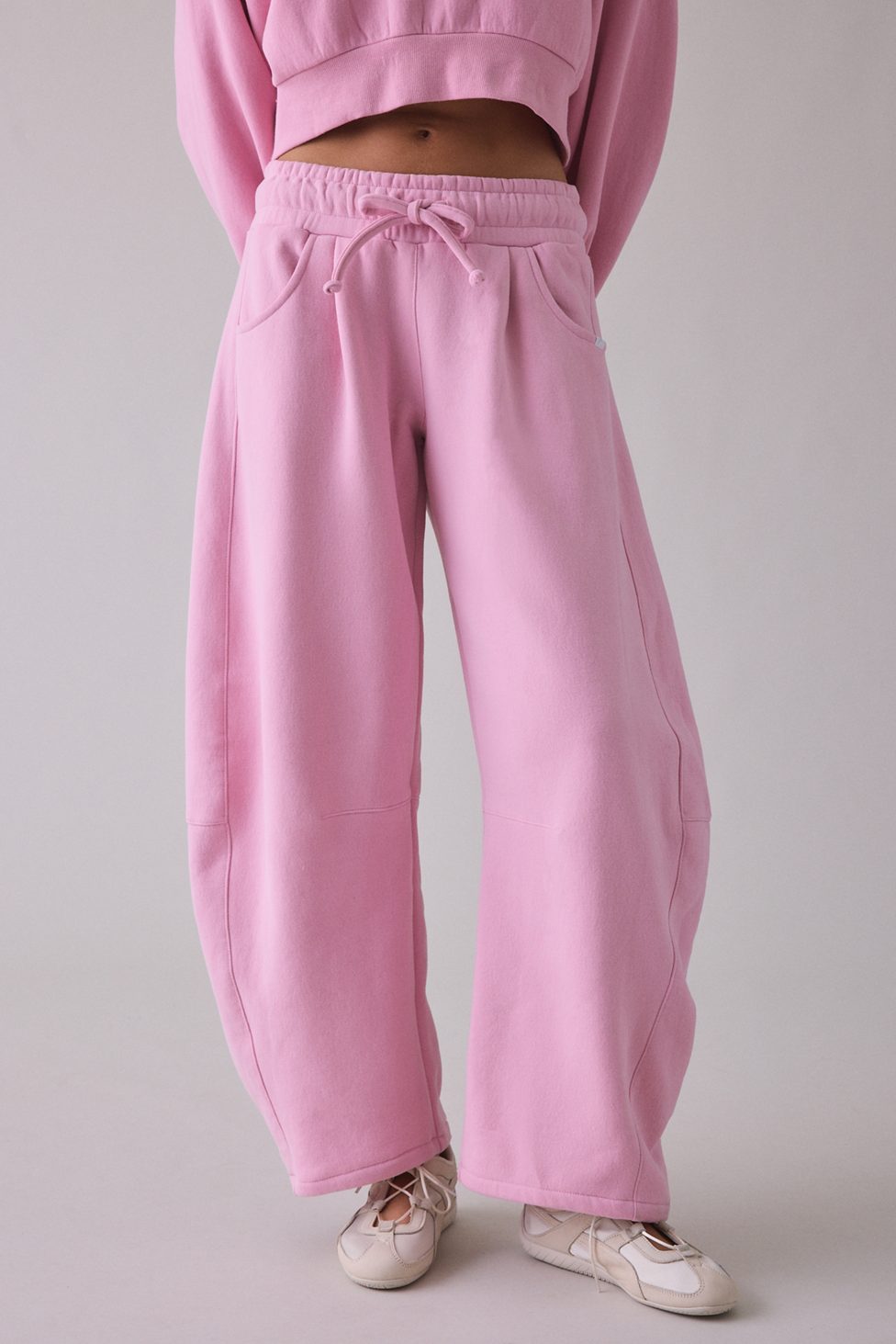 Out From Under Essential Barrel Leg Full Length Sweatpants - Pink
