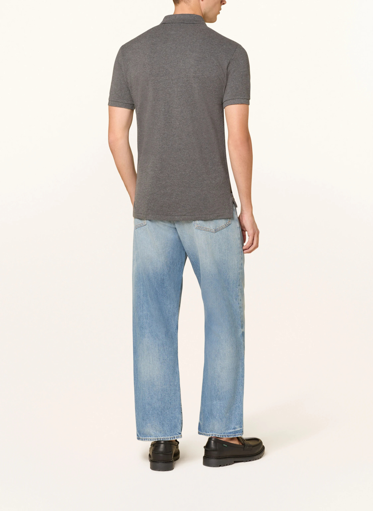 POLO RALPH LAUREN Piqué-Poloshirt Slim Fit – DUNKELGRAU MELIERT