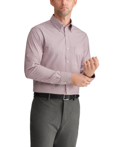 Tommy Hilfiger Men's Regular Fit Wrinkle Resistant Stretch Dress Shirt - Dusty Rose