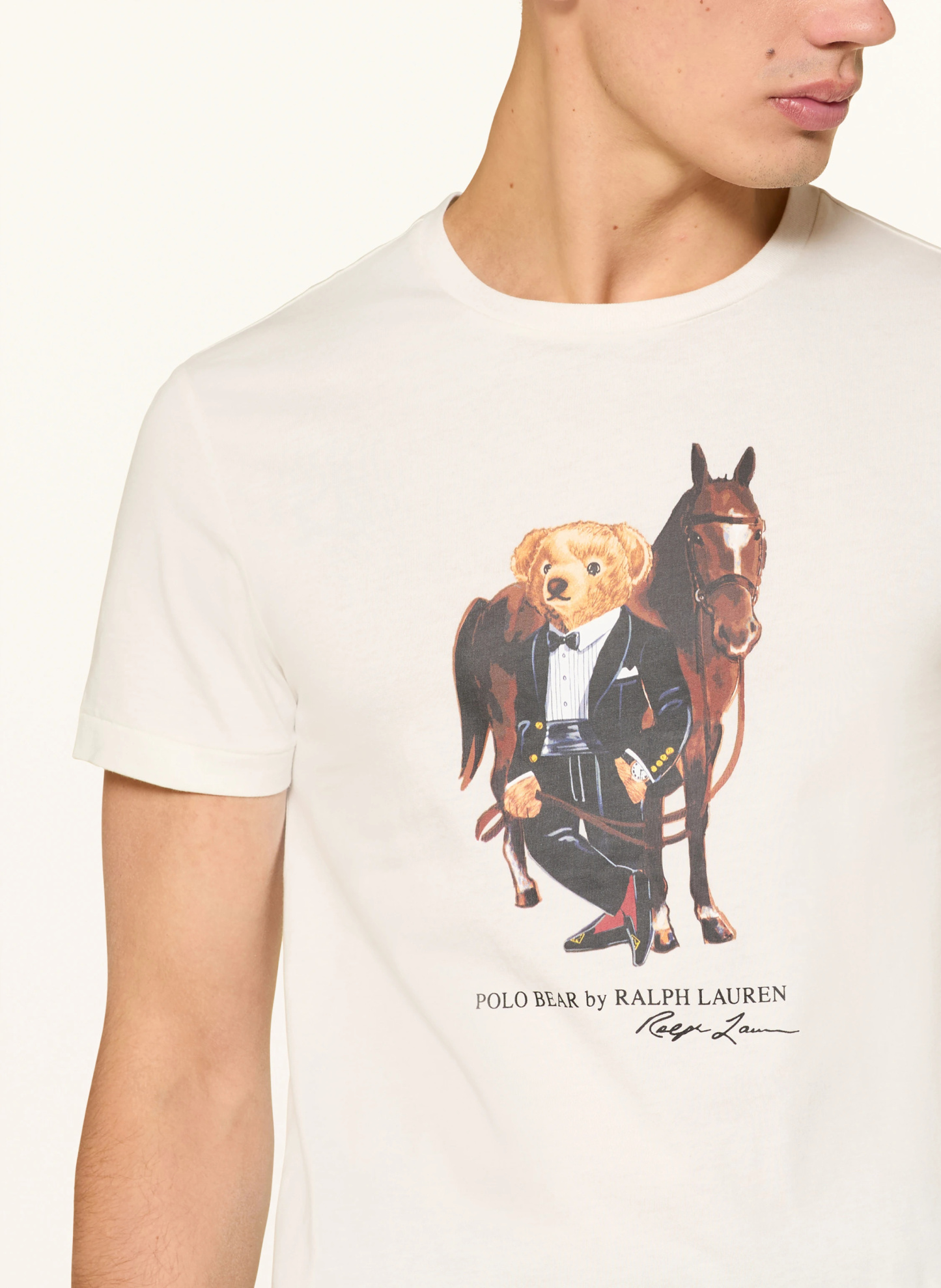 POLO RALPH LAUREN T-Shirt – WEISS / BRAUN