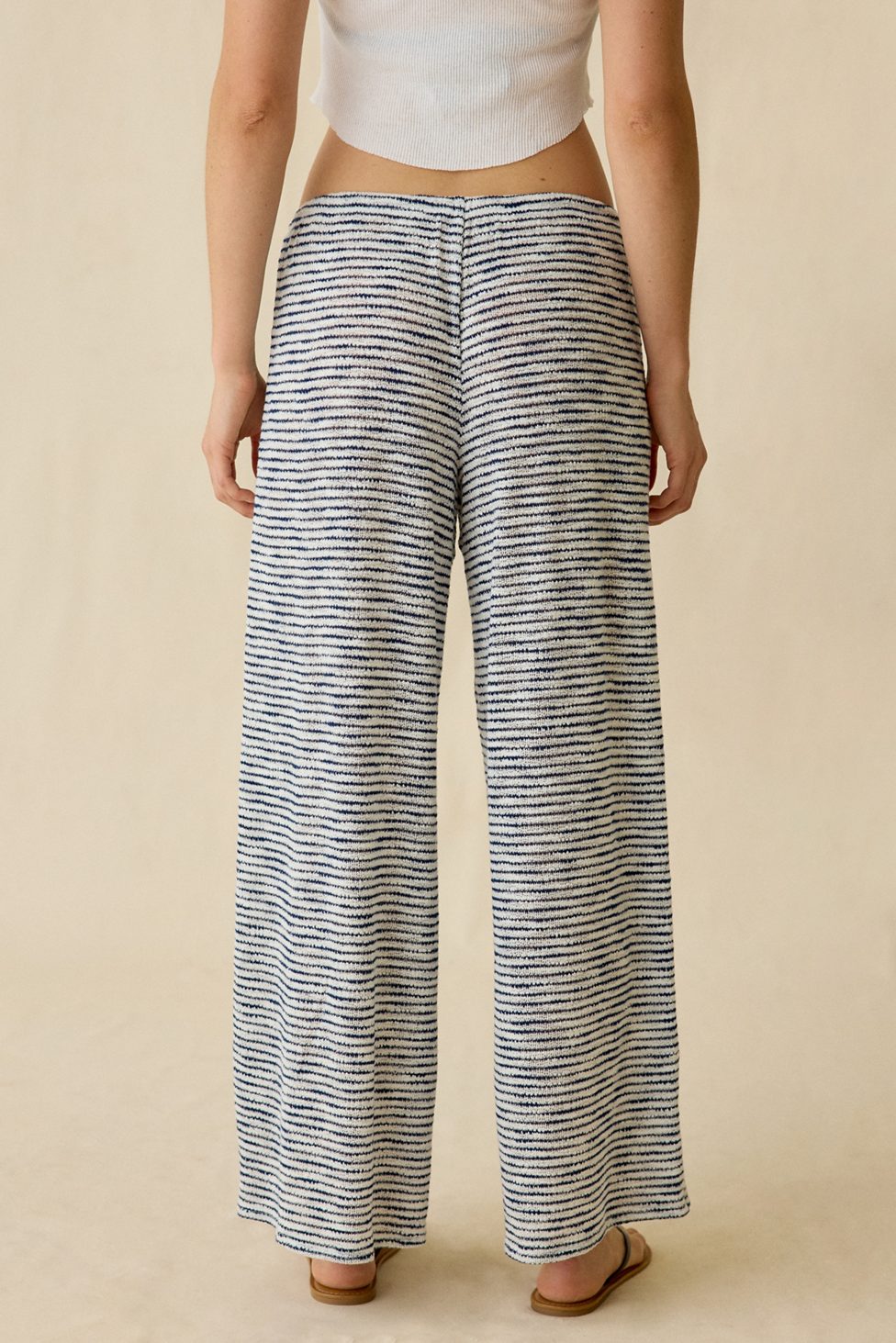 Out From Under Bella Semi-Sheer Swit Beach Pants - Navy Stripe