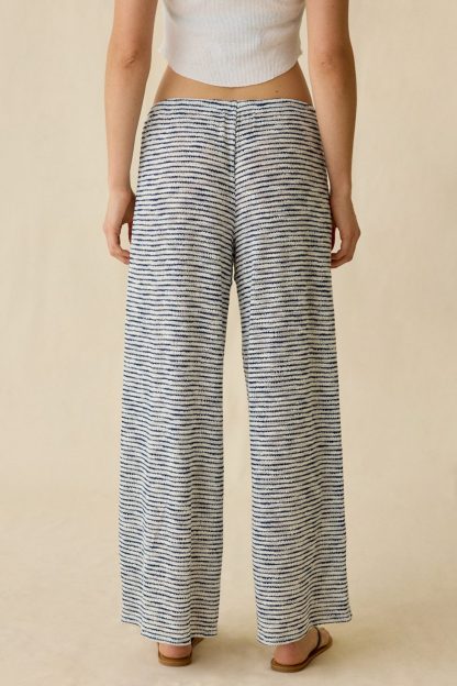 Out From Under Bella Semi-Sheer Swit Beach Pants - Navy Stripe