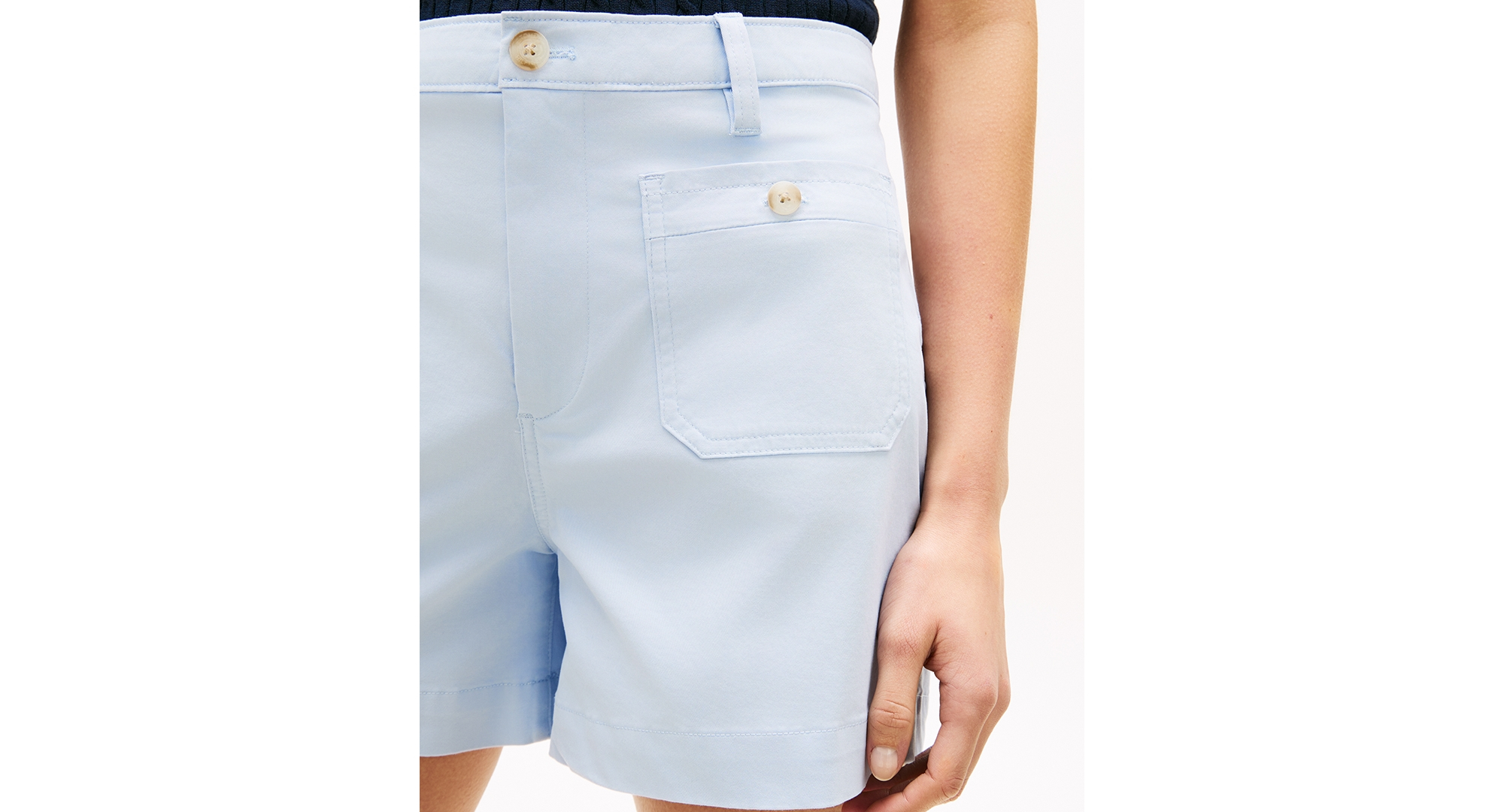 Tommy Hilfiger Women's Twill Patch Pocket Shorts - Breezy Blue