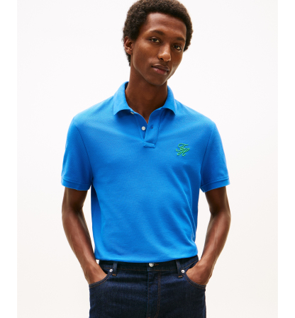 Tommy Hilfiger Men's Classic-Fit Embroidered Script Logo Polo Shirt - Blue Orbit